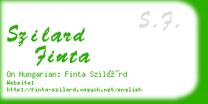 szilard finta business card